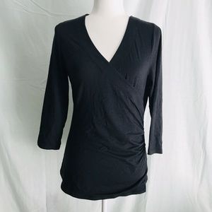 Soft surroundings medium blouse V-neck wrap 3/4